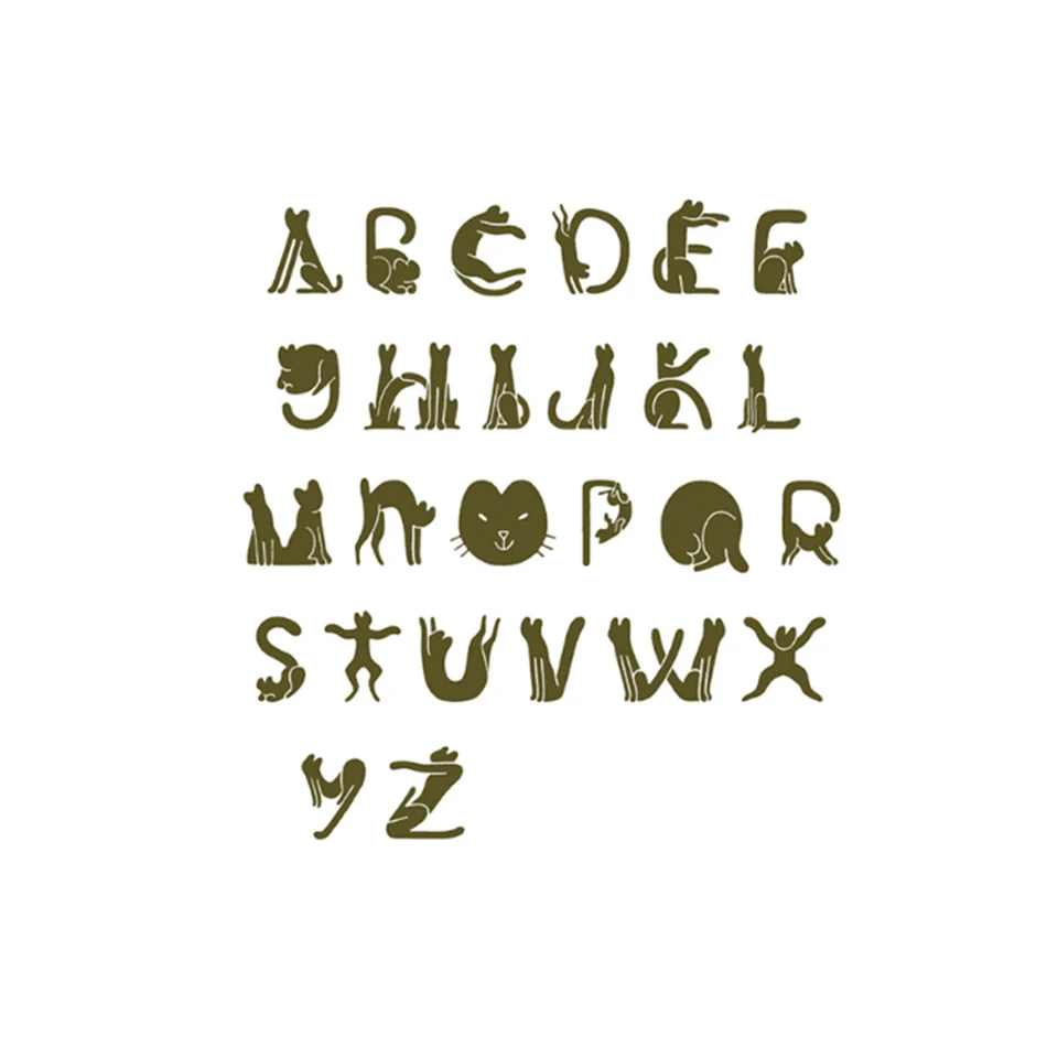

YaMinSanNiO Cat Font Alphabet Metal Cutting Dies for DIY Scrapbooking ABC Letter Die Cut Decorative Craft Dies Paper Card Making