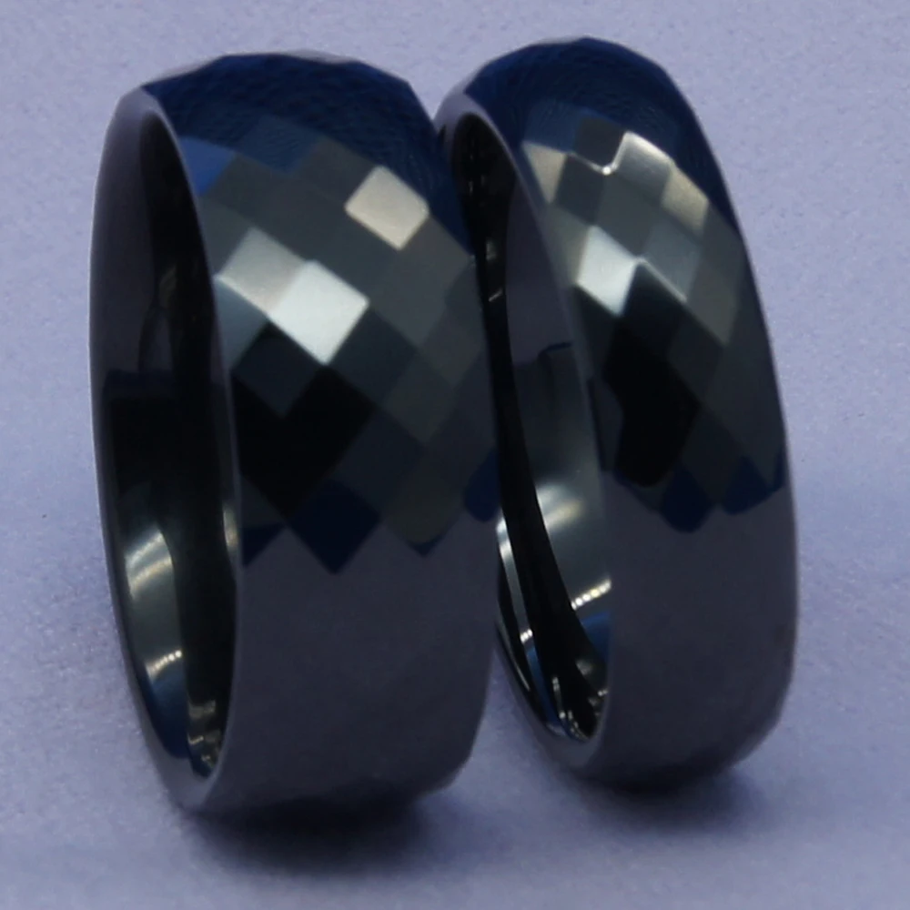 

classic facet 8mm black hi-tech scratch proof ceramic ring 1pc