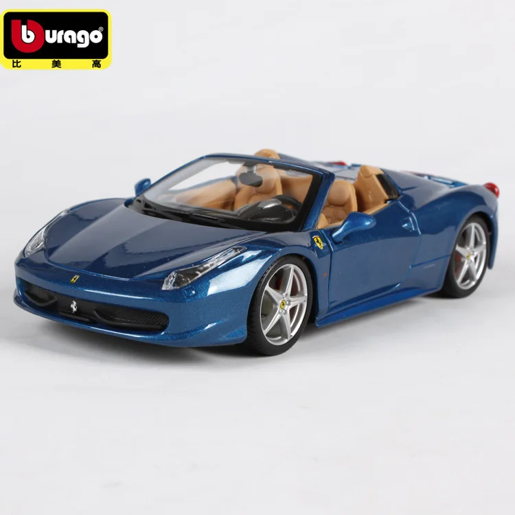  Bburago alloy car models 1 : 24 original Ferrar 458 SPIDER simulation model For Collection Lovers Diecast luxurious Toys Gifts 