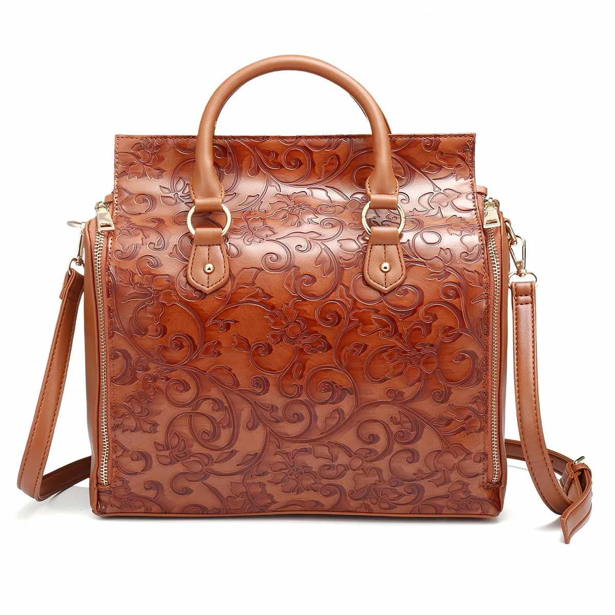 Brown L Osmond Feminine Bolsa роскошная женская сумка из тисненой кожи, сумка-Органайзер, женская сумка-тоут, многофункциональная Большая вместительная сумка на плечо - Цвет: Brown L