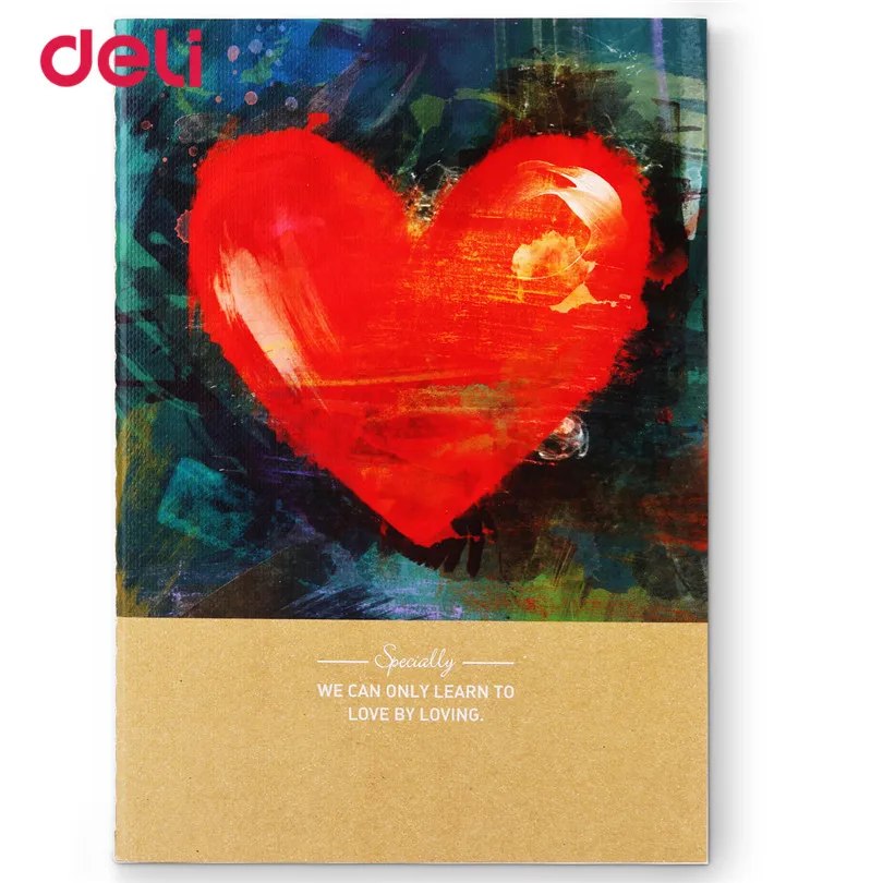 Deli школьные тетради для школьных принадлежностей усы сердце sketchbook винтажный дневник креативная линия канцелярские офисные ноутбуки - Цвет: As Picture
