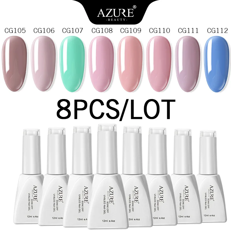 Azure Beauty 20Pcs/Lot Nail Gel Polish Soak Off UVv/Led gel Polish Semi Permanent Led Gel Long Lasting Pure Color Gel Sets - Цвет: Kit06