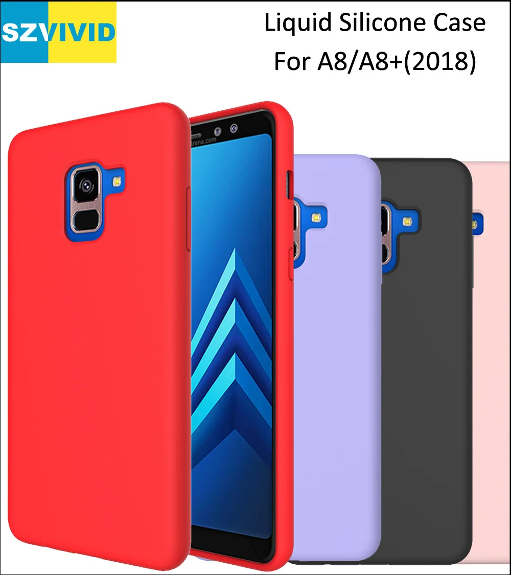 Жидкий силиконовый чехол для samsung Galaxy A8 Plus 2018 A530F A730F мягкий гелевый резиновый