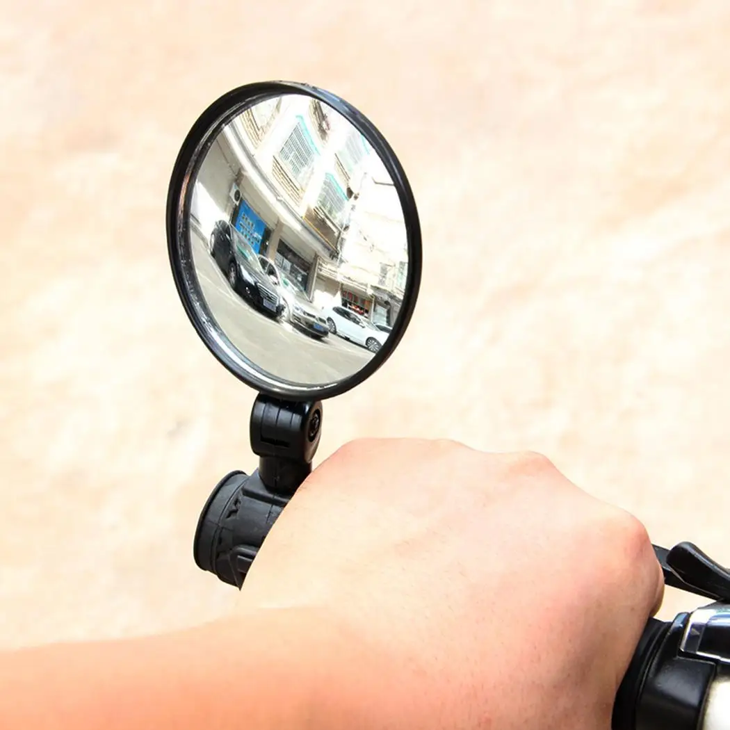 

360 Degree Rotate Rearview Handlebar Convex Mirror For Black Bicycle Small Round, Large Round, Oval