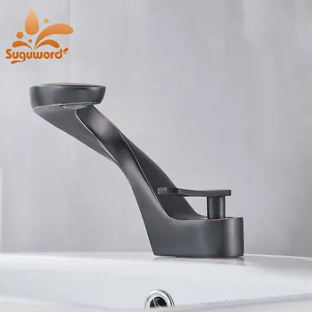

Chrome Brushed ORB Bathroom Basin sink Faucet Hot and Cold Deck Mounted One Hole New design Basin Tap Natural curve Crane