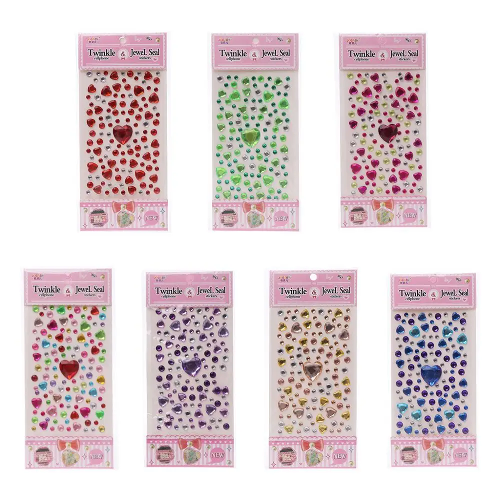 

Heart Shape Crystal Diamond Sticker DIY Decal Mobile Art Self Adhesive Scrapbooking Stickers Kids Toy