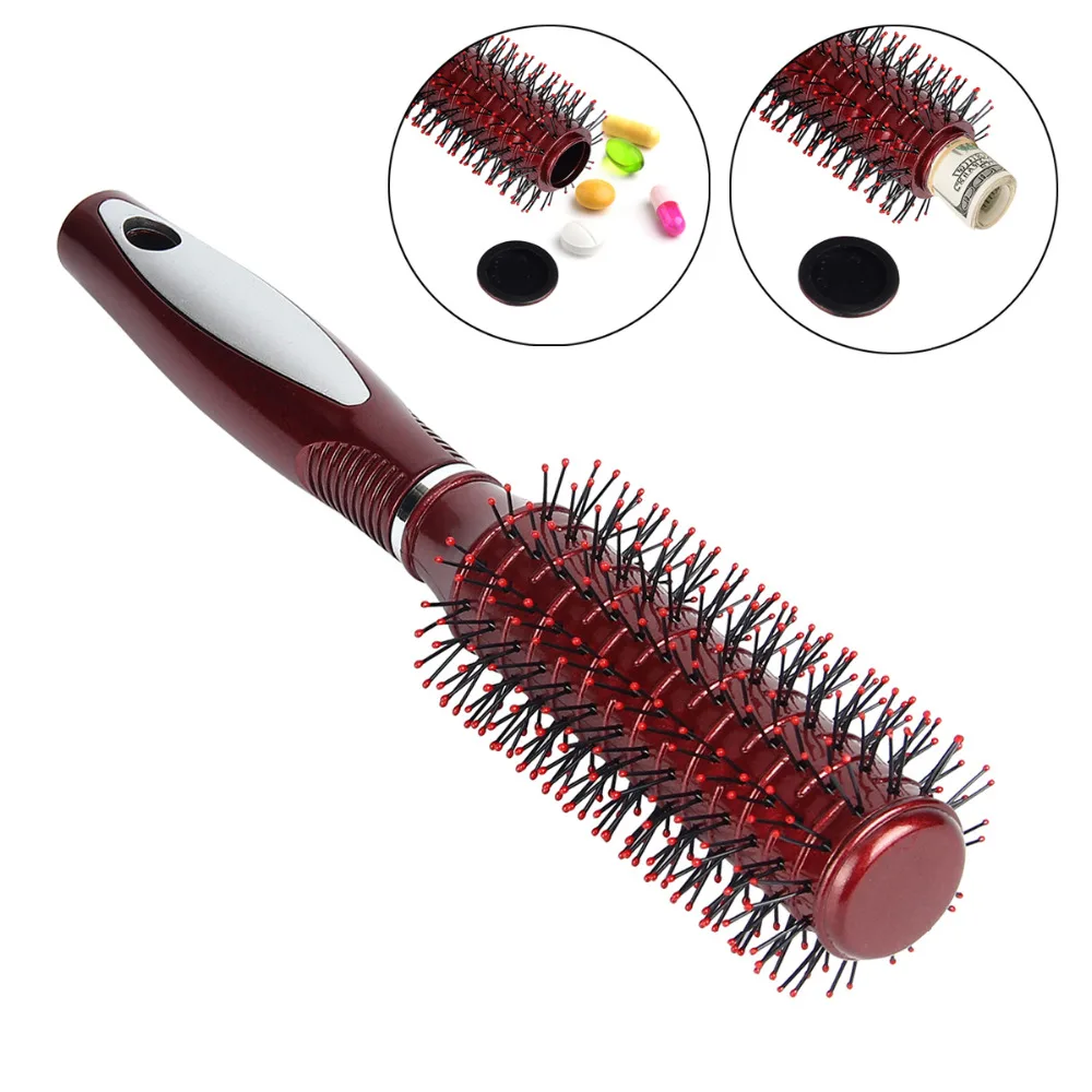 

Function Roller Hair Brush Comb Concealed Money Portable Drug Storage