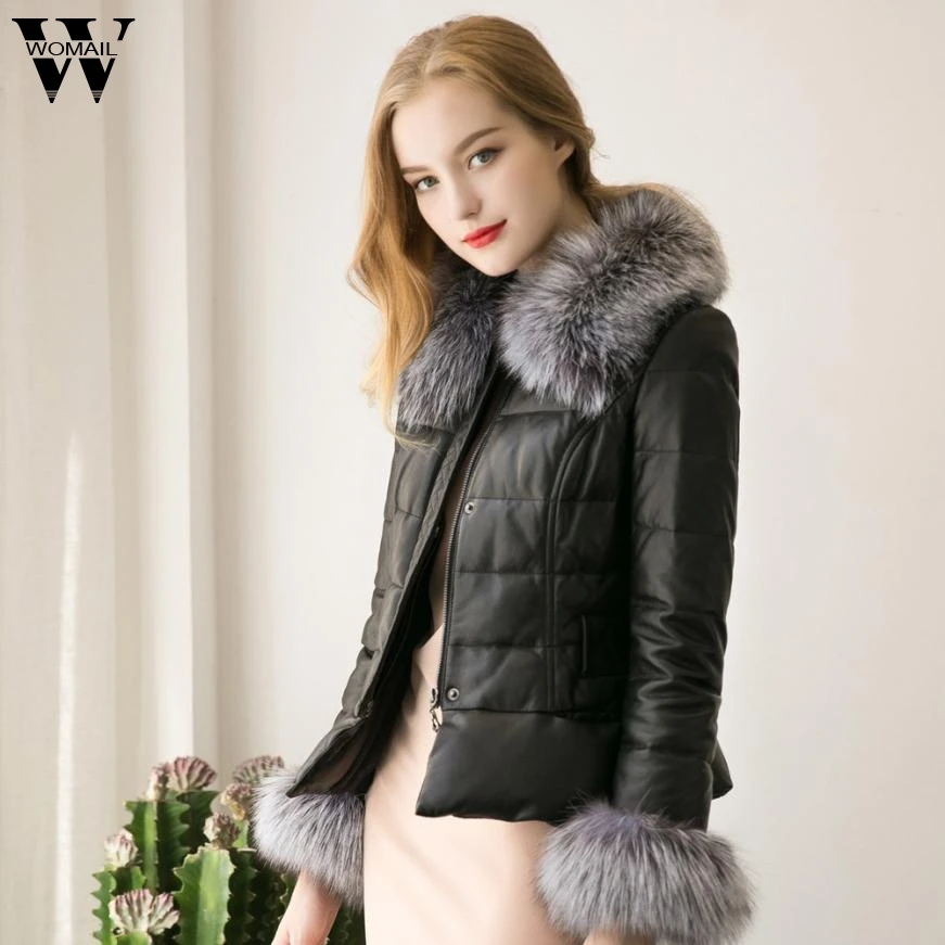 Épais Charmdemon De Cuir Veste Faux D'hiver Fourrure Douce Col En Pu Dr14 Manteau Outwear 8r6ng8Zx