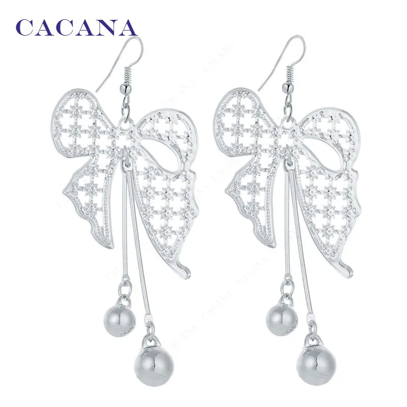 

CACANA Dangle Long Earrings For Women bow-knot Top Quality Bijouterie Hot Sale No.A483 A484