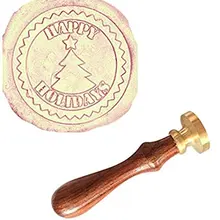 Mdlg Винтаж пользовательские счастливых праздников Star Рождество логотип дерево персонализированные изображение буквы логотипа Ретро приглашение Воск печать штамп ROS