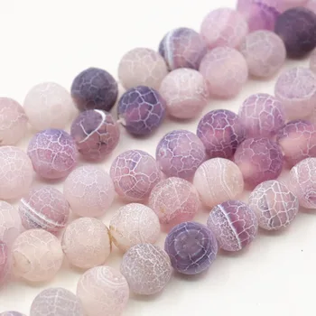 

2PCS Wholesale Price Natural Stone Frosted Matted Agates Onyx Purple Round 6mm 8mm Loose Beads for Jewelry Making 15inch A402