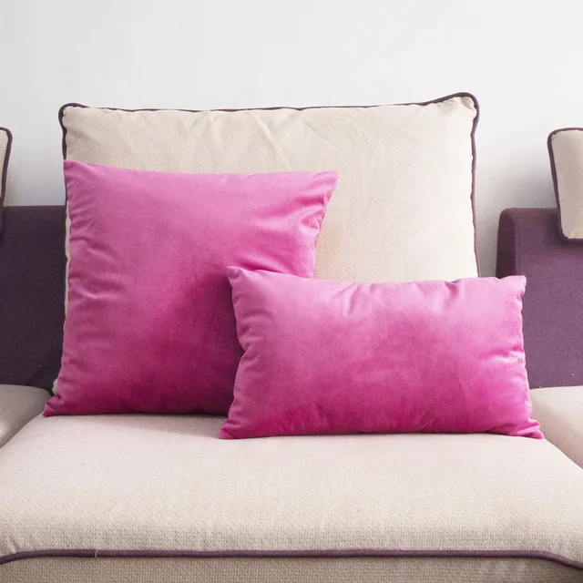 Lovely Quality Bright Pink Velvet Pillow Case Cushion Cover Lovely Quality Bright Pink Velvet Pillow Case Cushion Cover No Balling Up Waist