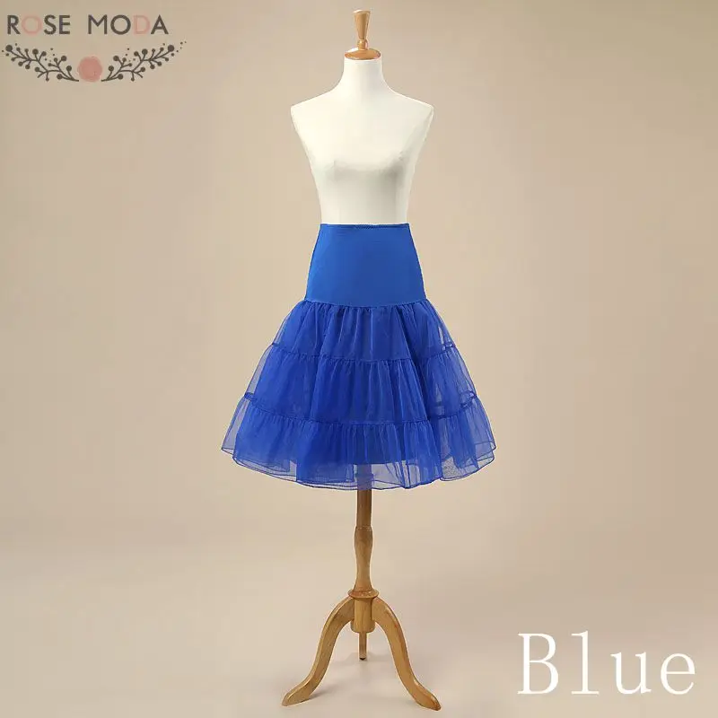 Noir Blanc Rouge Bleu Jaune Violet Short Mini Petticoat Pour Robes De Cocktail Crinoline Jupon Pour Robe Courte 18 Couleurs
