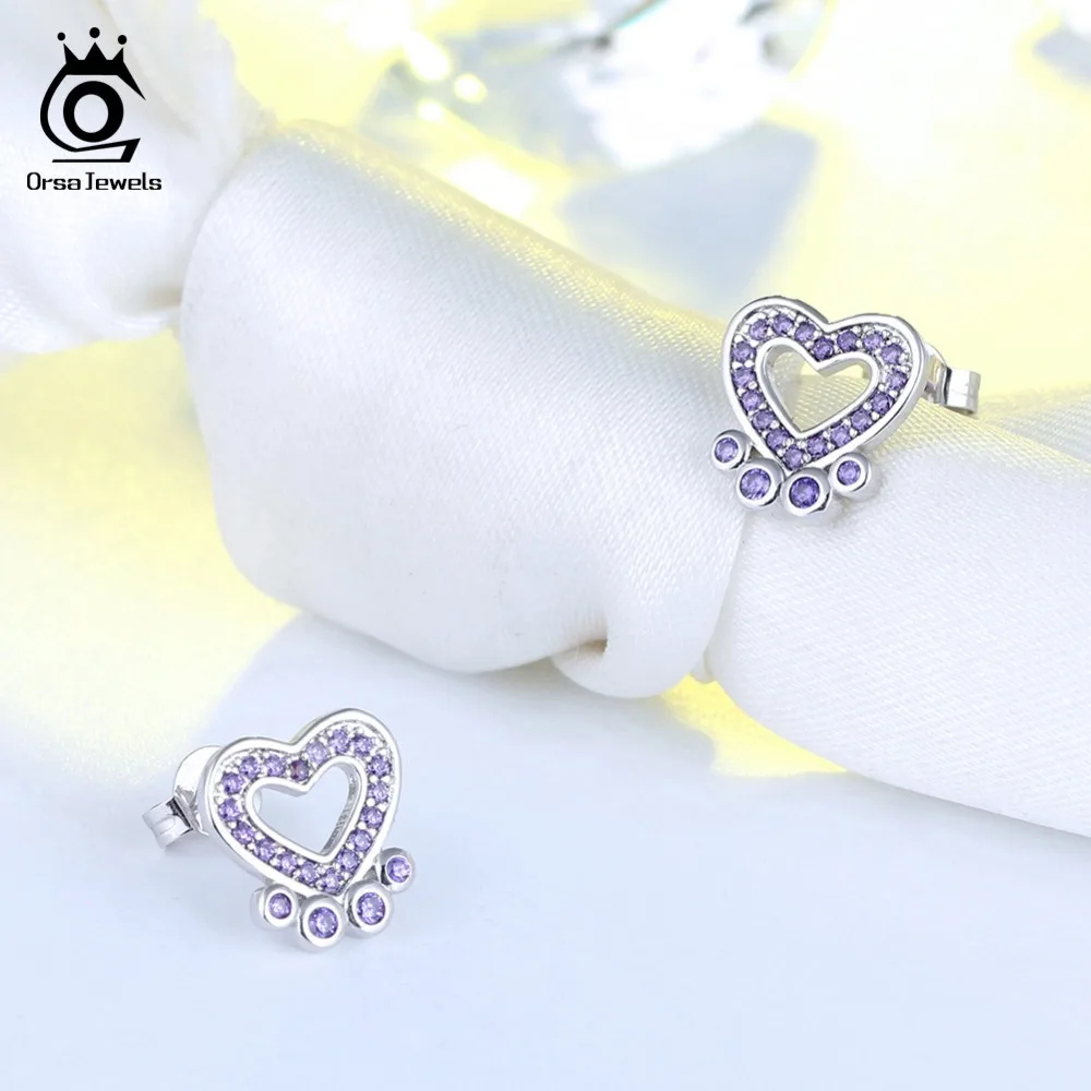 ORSA JEWELS Оригинал 100% Серебро 925 пробы Серьги гвоздики для женщин милая собака
