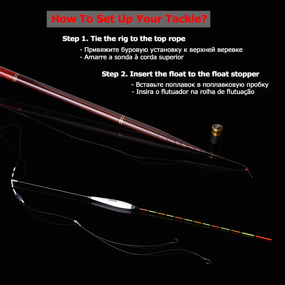 Goture Carbon Fiber Telescopic Fishing Rod Kit 3.0-7.2M Stream Fishing Rod with Spare Tips, Fishing Float Rig Set vara de pesca Goture Carbon Fiber Telescopic Fishing Rod Kit 3.0-7.2M Stream Fishing Rod with Spare Tips, Fishing Float Rig Set vara de pesca