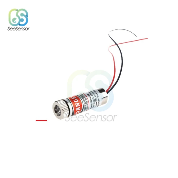 650nm 5 мВт лазерная указка Регулируемая лазерная головка Красная точка/производственная линия/Оборудование для Балансирующий перекрестный лазерный модуль головка Стекло объектив Фокусируемый промышленный класс 3V 5V - Цвет: Line