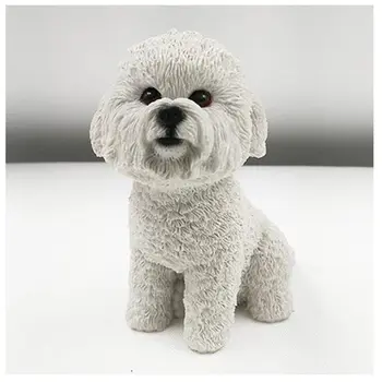 

High quality resin bichon frise dog figure,car styling home room decoration,love poodle decorative article Christmas gift toy