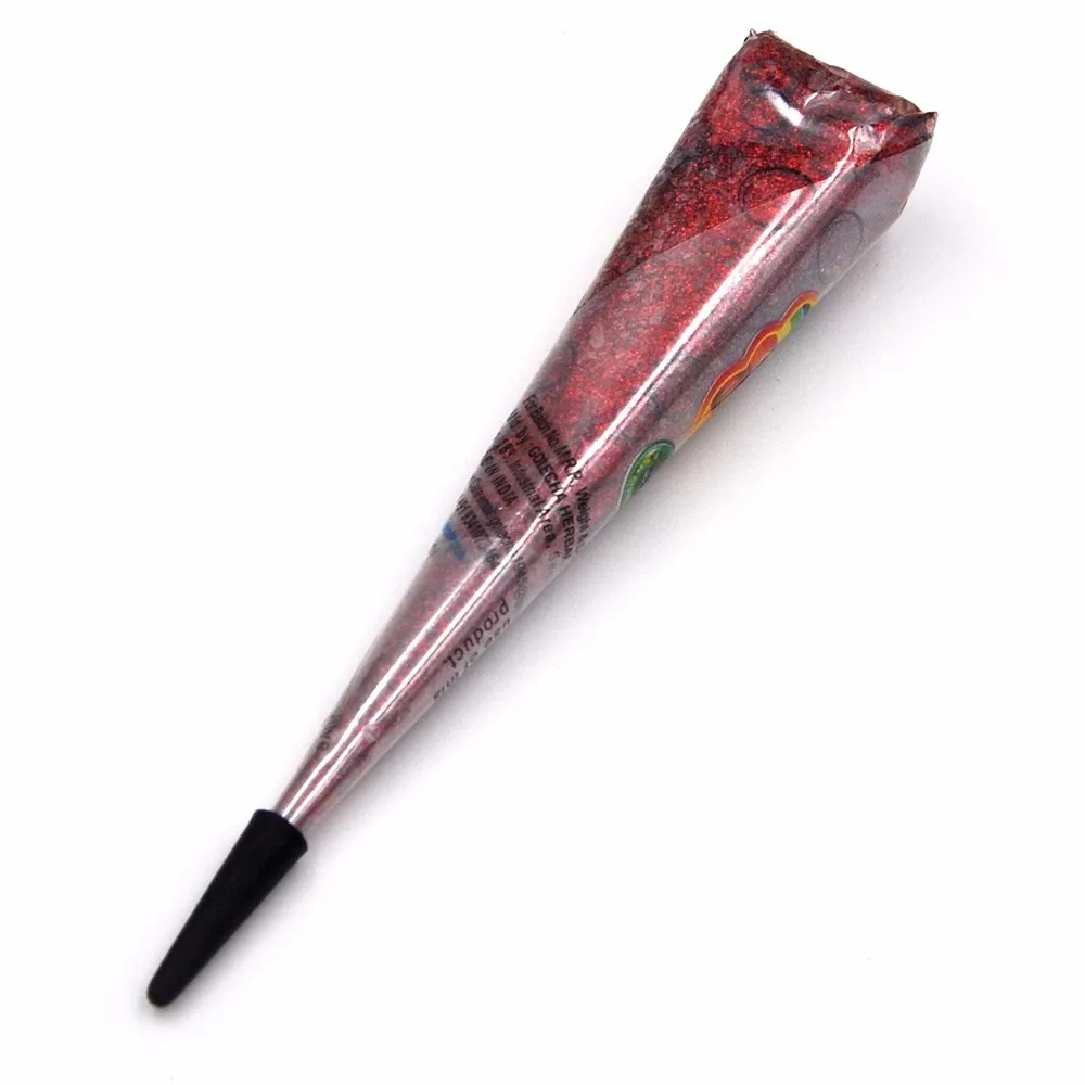 1 Piece Henna Glitter Cone 6 Colors Laser Body Art Tattoo Paint Temporary Draw Indian Mehndi Henna Paste Cone Glitter Stage 2016 (10)