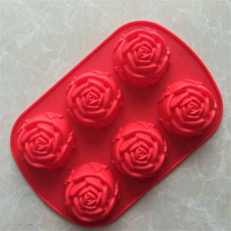 1 шт большой силиконовый в форме розы формы для выпечки силиконовые формы для шоколада конфеты формы для торта, Мусса