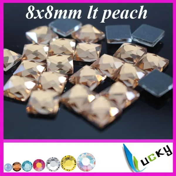 8x8mm faceted  lt peach