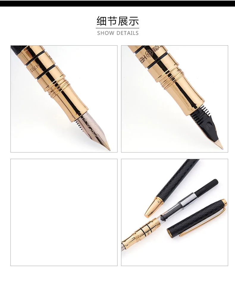 QSHOIC 0,5 мм перьевая ручка HERO, подарочная ручка, Аутентичная, изящная, с острым носком, деловая, для каллиграфии, для письма, Подарочная авторучка, высокое качество