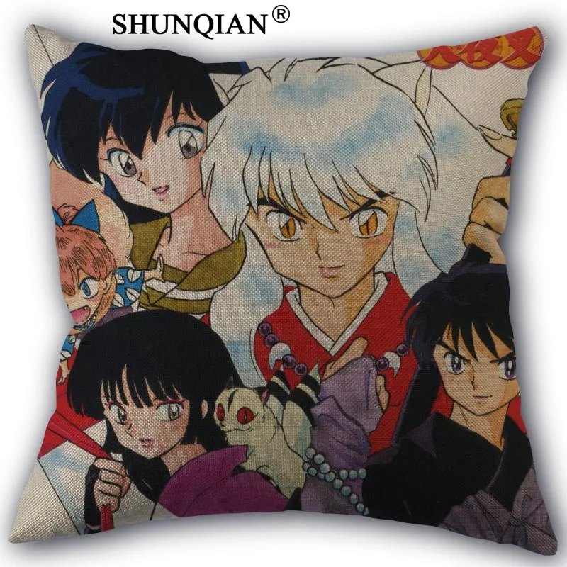 Inuyasha хлопковая льняная Наволочка на заказ домашние текстильные украшения одна сторона наволочки 45x45 см - Цвет: Pillow Cover