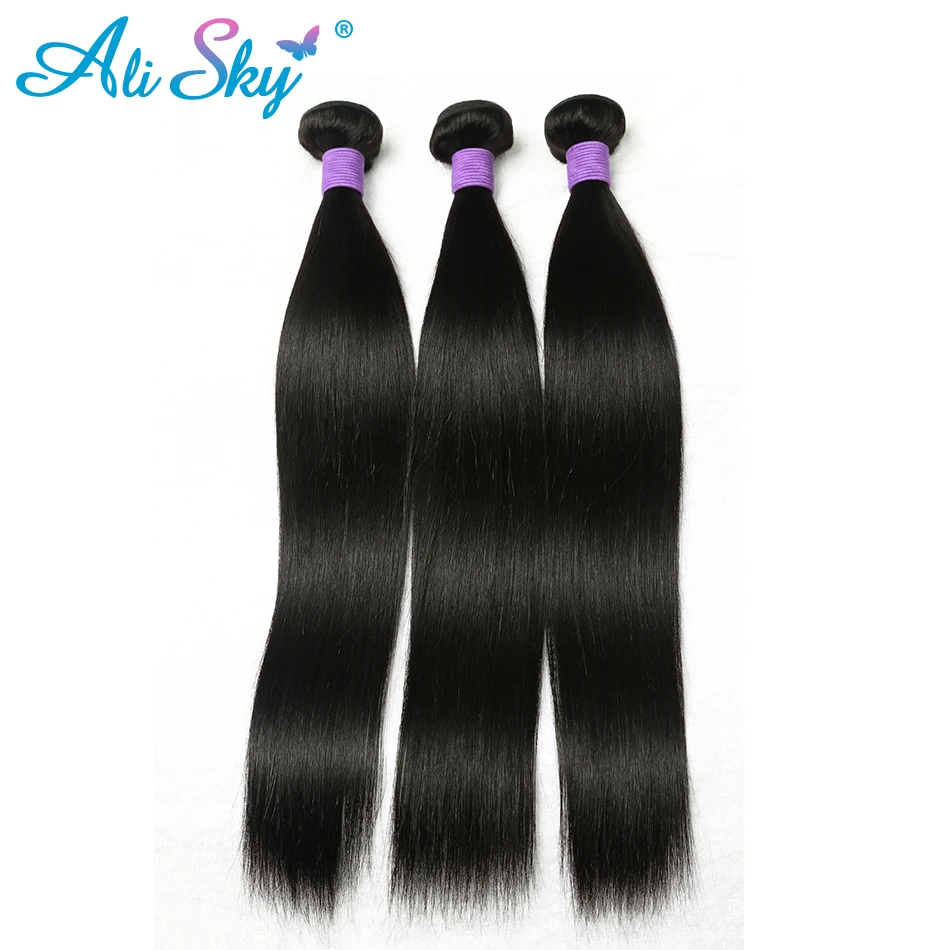 Brazilian Straight Hair 360 Lace Frontal Closure With Bundles Human Hair 3 Bundles With Closure Ali sky Frontal Nonremy 4 PCS Brazilian Straight Hair 360 Lace Frontal Closure With Bundles Human Hair 3 Bundles With Closure Ali sky Frontal Nonremy 4 PCS