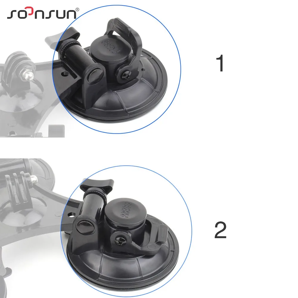 SOONSUN Тройная присоска автомобильное вакуумное ветровок стекло большой размер присоска крепление Штатив для GoPro Hero 4 5 6 7 SJCAM для Xiaomi Yi камера