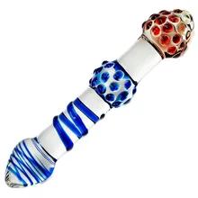New 2017 new curved glass anal vagina dildo g spot stimulate butt plug crystal pyrex large glass double dildo for lesbian