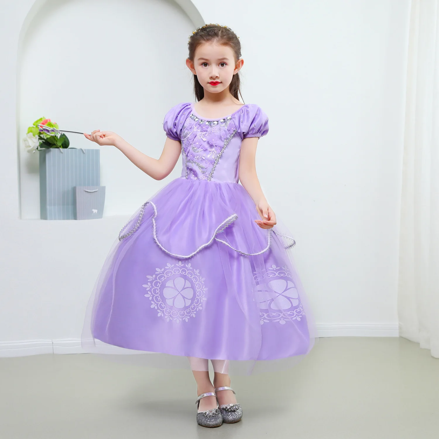 

Halloween Clothing Children Sophia Princess Dress Girls Little Princess Sofia Dress Children Clothes Girls Dress Cosplay Costume
