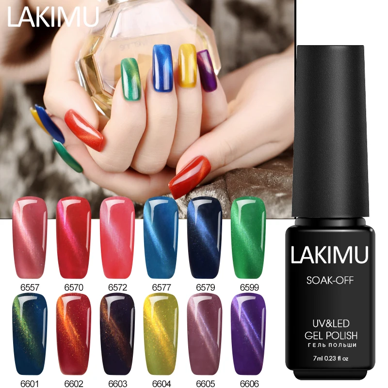 

Lakimu Gel Varnish 7ML 3D Cat Eye Uv Nail Art Effect Long Lasting UV LED Magnet Gel Soak-off Lucky Magnetic Nail Polish Primer