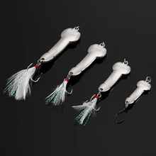 4 шт./лот тройные Крючки ложка приманки 5 г/10 г/15 г/20 г Металл Рыбалка приманки со светоотражающим перо хвост Карп рыболовные снасти