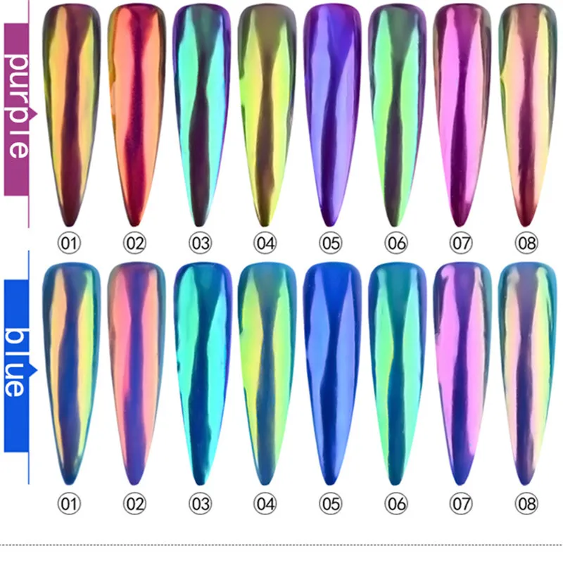 0,2 г/кор. неоновый Единорог Хамелеон порошок для ногтей Русалка Аврора переливающийся блеск для ногтей пыль хромированный пигмент Сделай Сам дизайн ногтей украшение