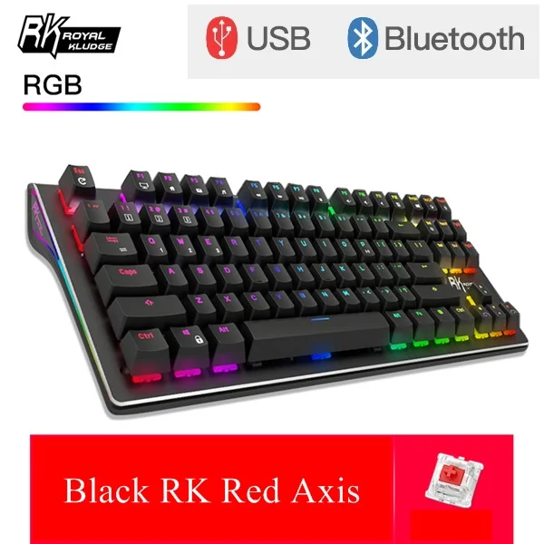 Royal Kludge RK G87 двойной режим Bluetooth беспроводной/USB Проводная RGB подсветка перезаряжаемая Механическая игровая клавиатура RK Axis - Цвет: Olive