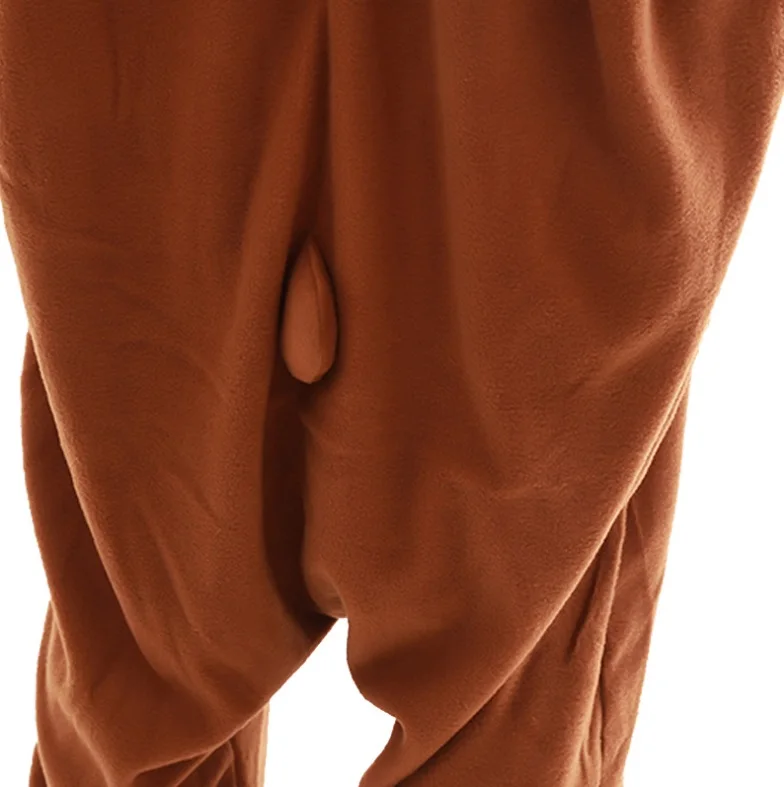 Кигуруми коричневый медведь комбинезоны пижамы Унисекс Взрослые пижамы Косплей Костюм Мужчины Женщины животных пижамы комбинезон костюмы на Хэллоуин