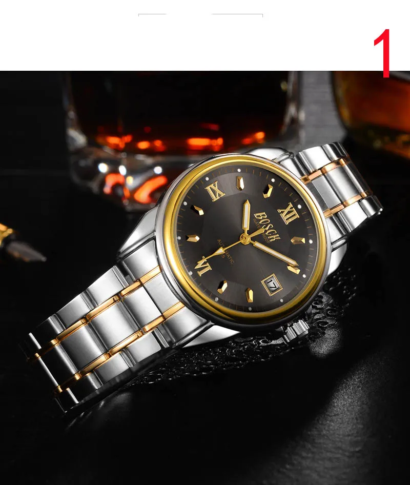 

wang;s Watch men's mechanical watch 2018 new simple tungsten steel waterproof blue large dial literal men's watch 69#