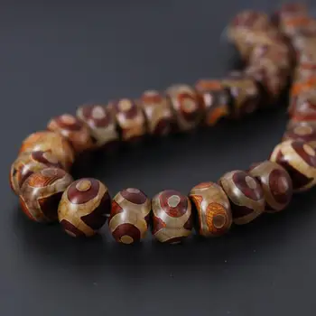 

2Strands/Lot,Vintag Crack Tibetan Onxy Eyes Dzi Rondelle Spacer Abacus Heaven Beads Wholesale,Bracelet Necklace Accessories