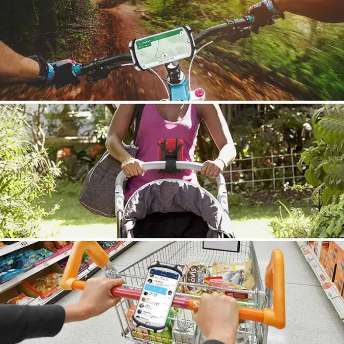 Универсальный велосипедный держатель для телефона зажим руля Регулируемый Силиконовый противоударный кронштейн MC889