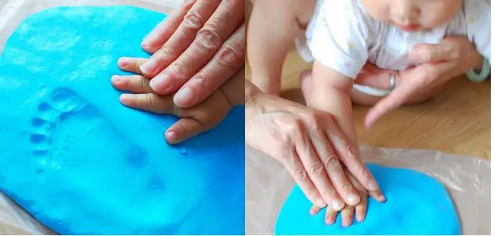 Для малышей и детей постарше Handprint след глины нетоксичный глиняная заготовка для пластилина Brinquedos Полимерная глина для детей игрушки для лепки Slime