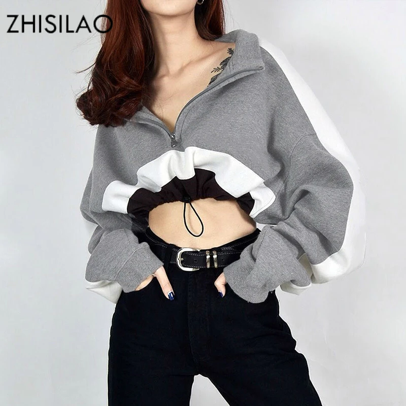 

ZHISILAO 2018 Woman Hoodies Woman Sweatershirt Woman Pullover Hoodie Pull Femme Harajuku Hoodie Sudadera Crop Top Cropped Hoodie