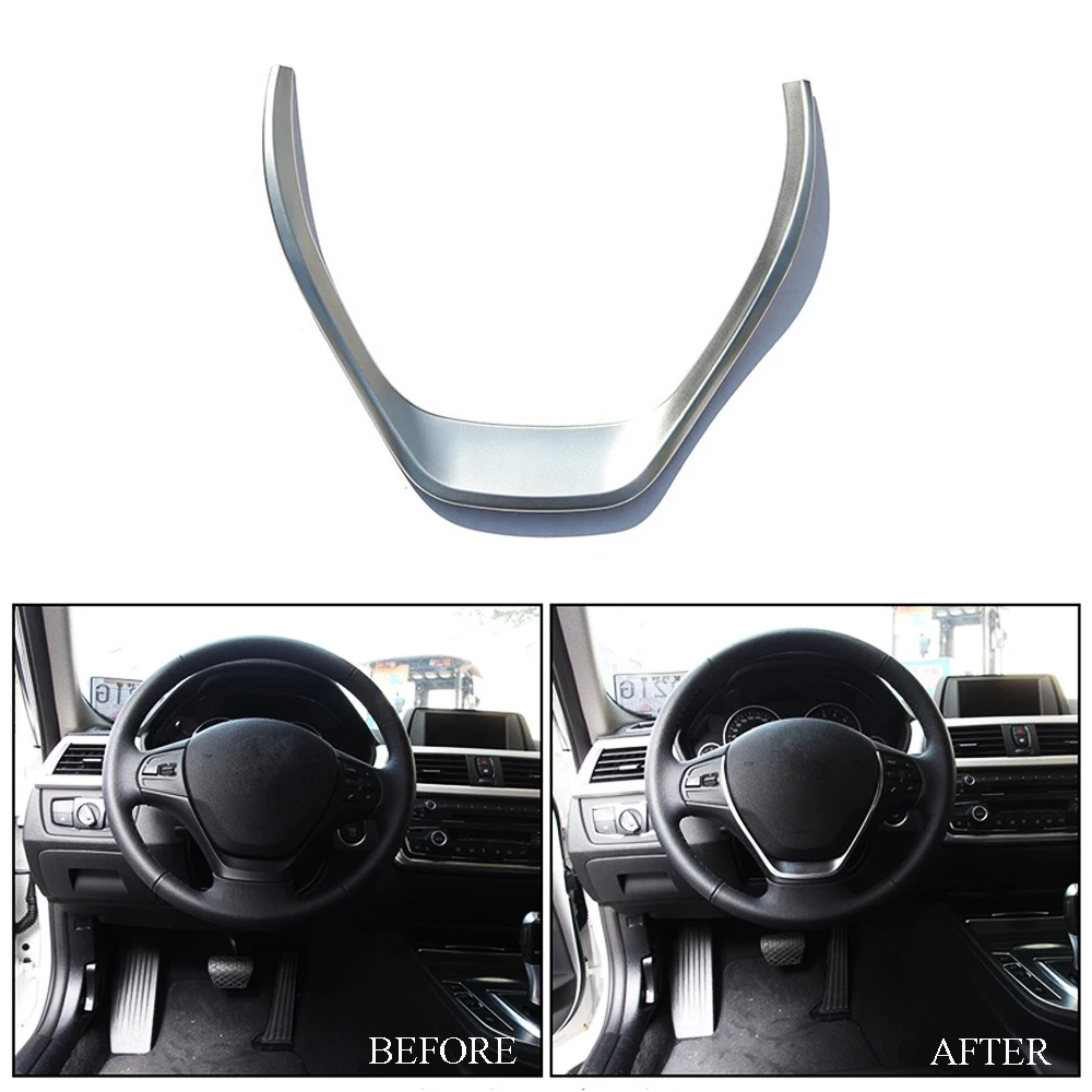 New Chromed Steering Wheel Cover Trim For BMW 3 Series F30 316i 318d 320d For BMW 1 Series F20 114i 116i 118i 2013 2014+4