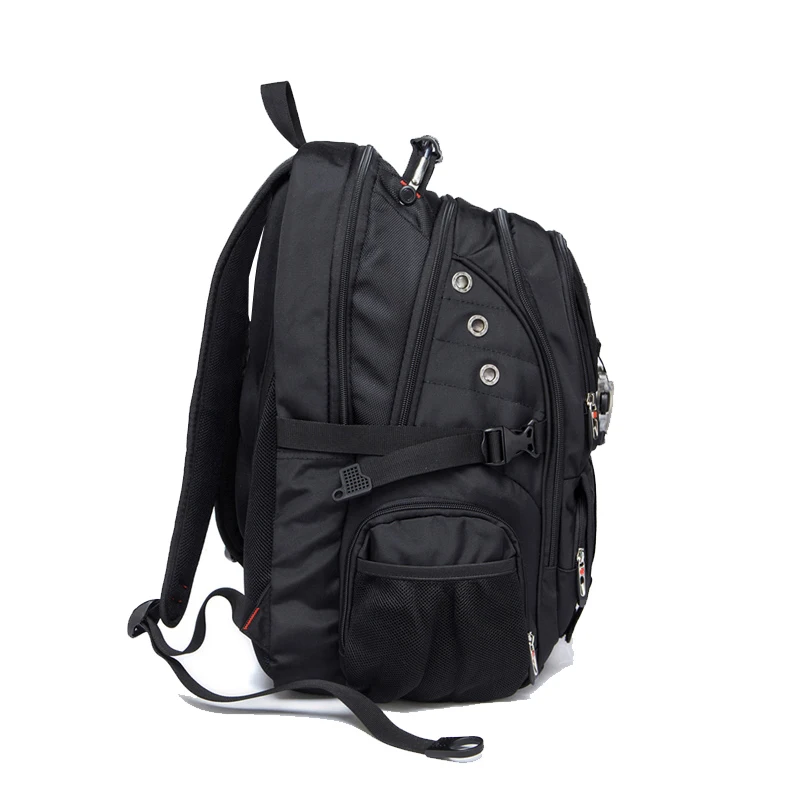 Брендовый Швейцарский рюкзак, мужской водонепроницаемый рюкзак 17 дюймов для ноутбука, черный Оксфорд, деловая дорожная сумка, многофункциональные школьные сумки, mochila