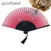 Free Shipping 1pcs Vintage Chinese Spun Silk Flower Printing Hand Fan Folding Hollow Carved Hand Fan Event & Party Supplies ► Photo 3/6