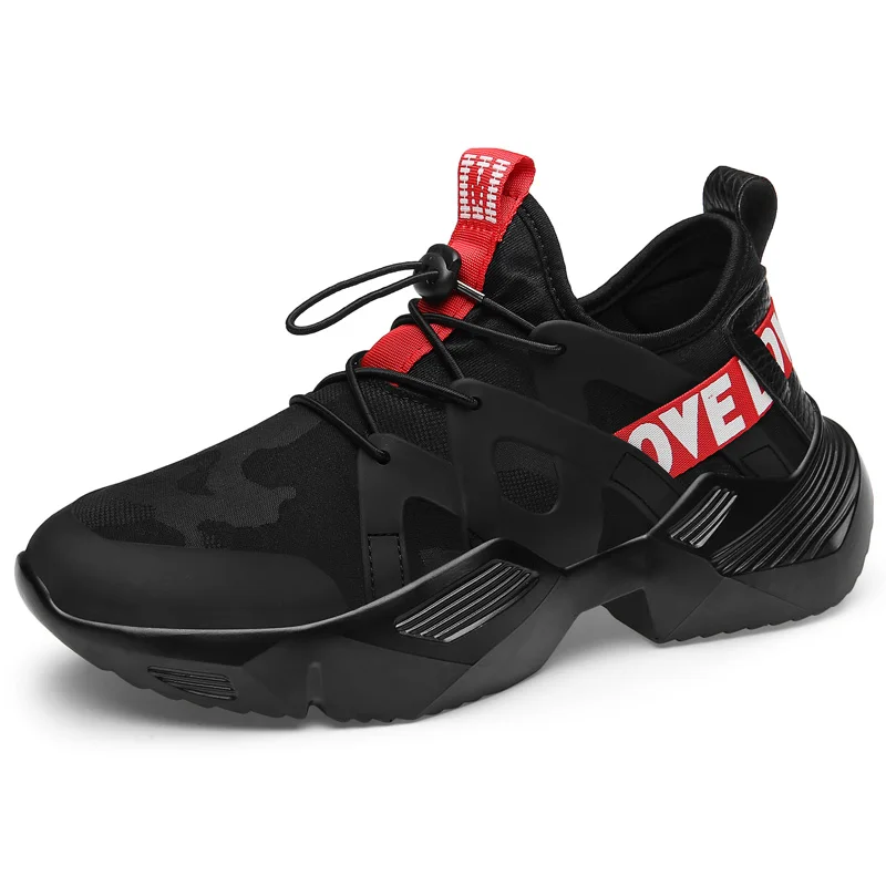 

2019 MenTrendy Lycra Upper Chunky Dad Sneaker Big Sole Breathable Men Running Shoe Light Vulcanized Shoe Zapatillas Hombre White