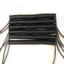 2 шт/комплект 15 футов 4,6 м выдвижной 90 градусов 2x1. 5mm2 OD7.5mm ТПУ скрученный силовой кабель Шнур весна подходит для использования на открытом воздухе