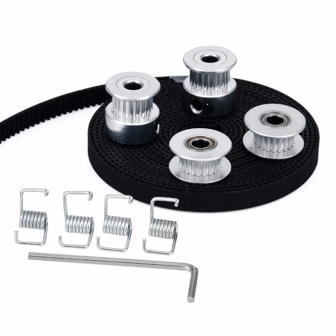 New 2.5m 20T GT2 Timing Belt +4pcs Pulley Idler + 4pcs Tensioner 3D