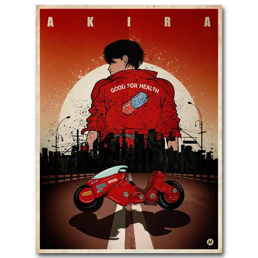 

Akira Red Fighting Anime Wall Sticker Home Decoration Silk Art Poster