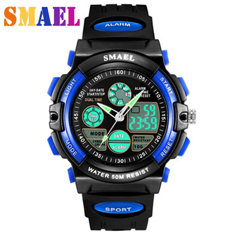 Children Digital Watch Sports Watches LED Quartz Alarm Stopwatch Hour Waterproof Dress Watches Children s Night