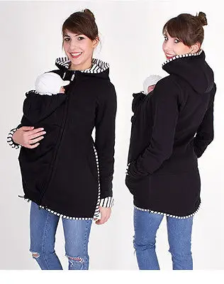 2016 Kangaroo Warm Maternity Hoodies Outerwear Coat for Pregnant Women Baby Carrier Mother Hooded Sweatshirt