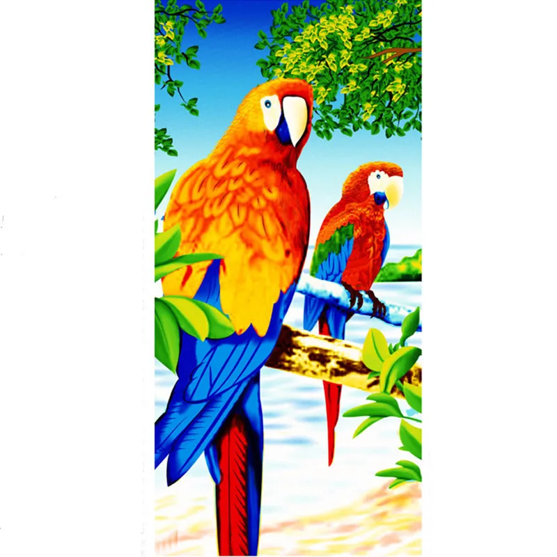 

Cute Parrots Towel Microfiber Parrot Tropical Beach Sun Beach Swimming Towels for Bath Colorful Bathroom Pool Towel Child Adult